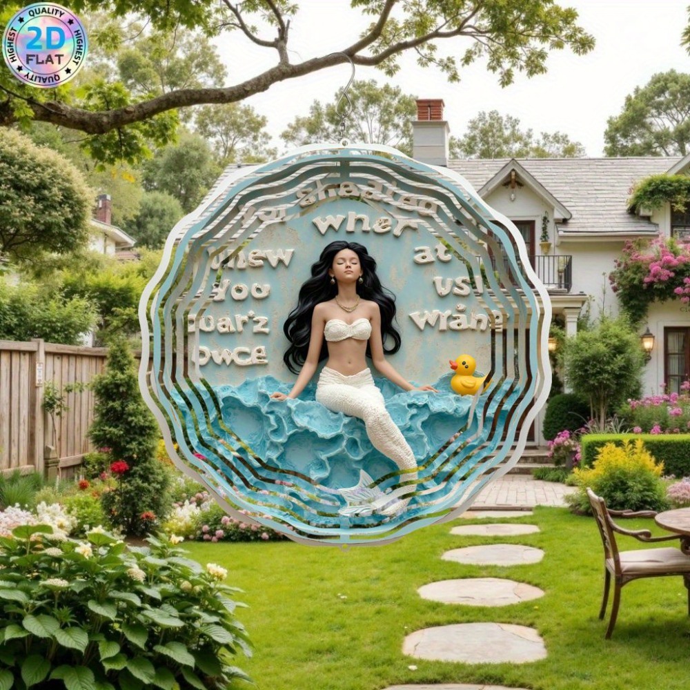 Relax - Spa & Wellness - Mermaid Metal Wind Spinner 2D Flat
