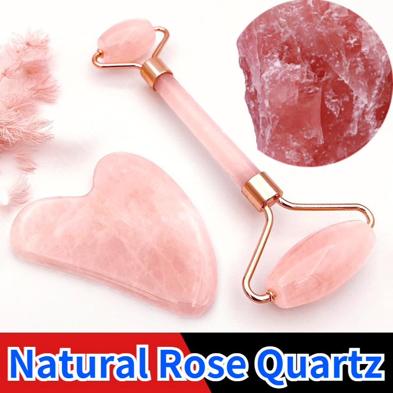 Jade Roller Stone - Rose Quartz Powder Crystal Jade Roller