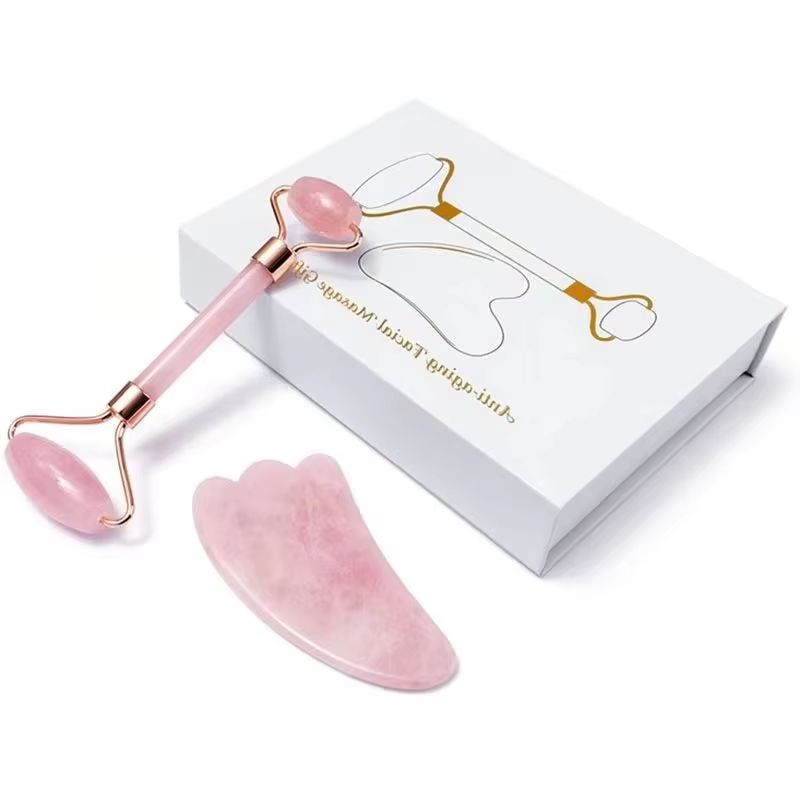 Rose Quartz Gouache Scraper Fa - مراجعة Jade Roller Stone وسعره