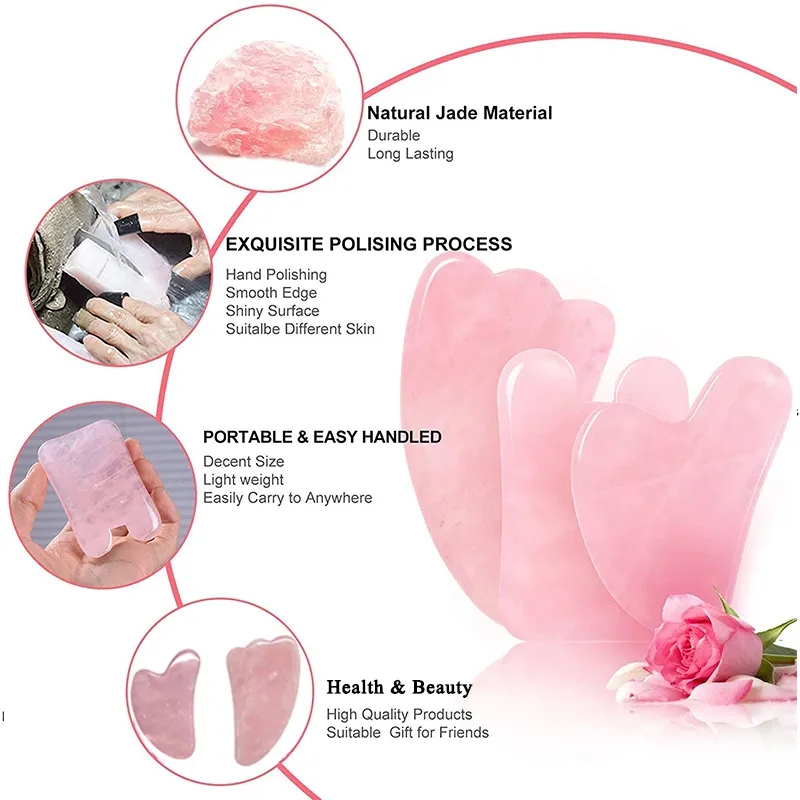 Natural Rose Quartz Gua Sha Ja - مراجعة Gua Sha Tool Rose Quartz وسعره