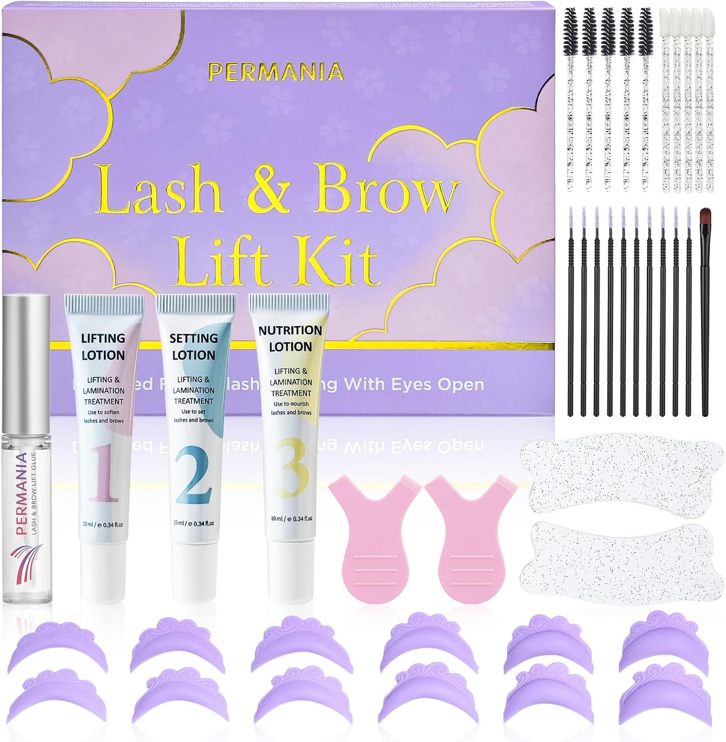 PERMANIA New Eyelash Lift Kit  - مراجعة Brow Lamination Kit وسعره