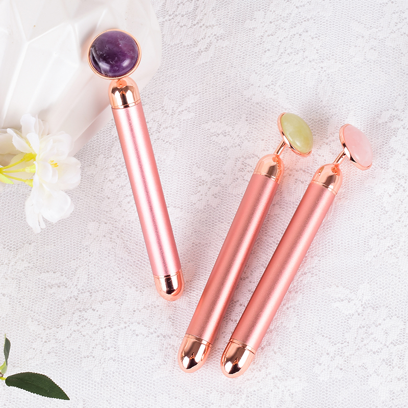 Natural Stone Rose Gold Electr - مراجعة Jade Roller Stone وسعره