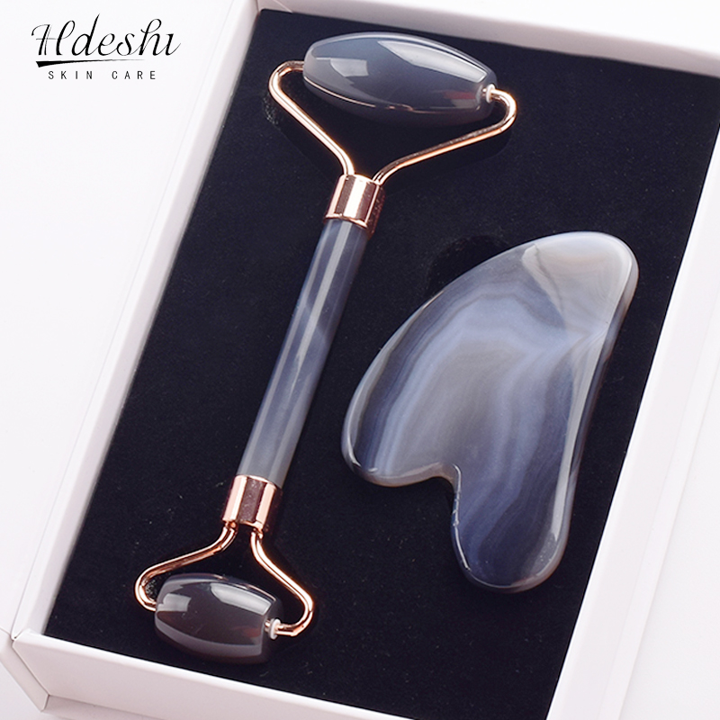 Grey agate Jade Roller Massage - مراجعة Jade Roller Stone وسعره