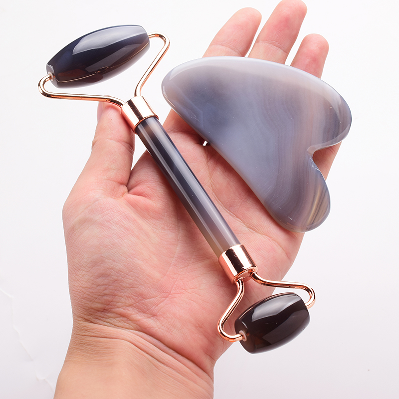 Grey agate Jade Roller Massage - مراجعة Jade Roller Stone وسعره