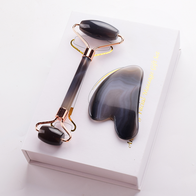 Grey agate Jade Roller Massage - مراجعة Jade Roller Stone وسعره