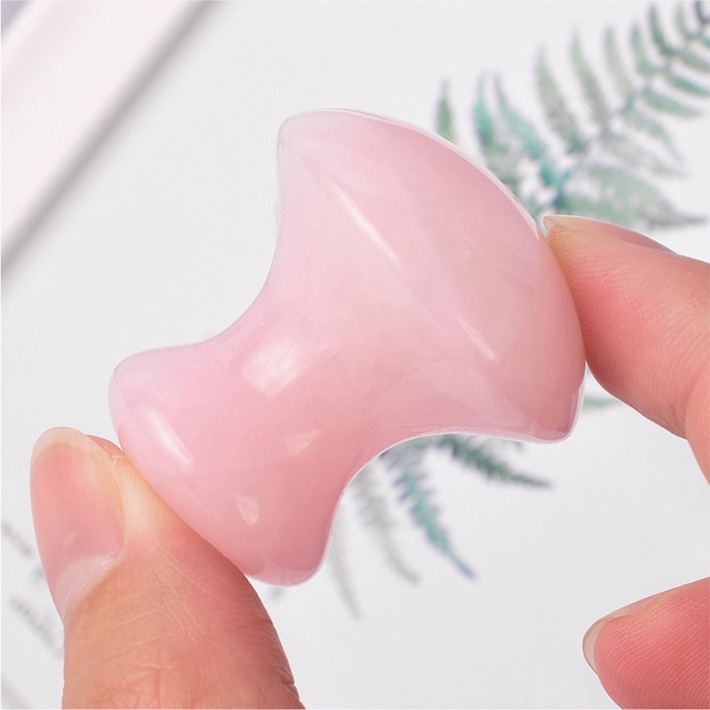 1pc Mushroom Shape Guasha Faci - مراجعة Gua Sha Tool Rose Quartz وسعره