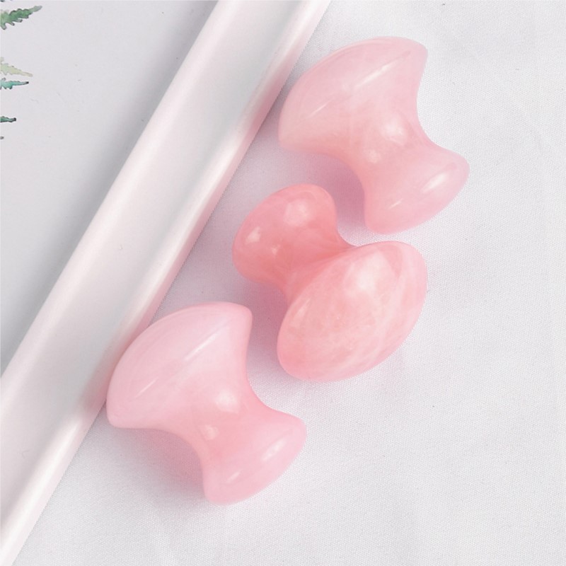 1pc Mushroom Shape Guasha Faci - مراجعة Gua Sha Tool Rose Quartz وسعره