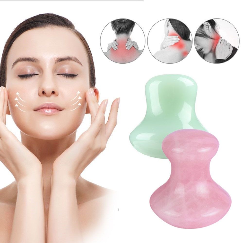 SPA Mushroom Shape Massage Rol - مراجعة Gua Sha Tool Rose Quartz وسعره